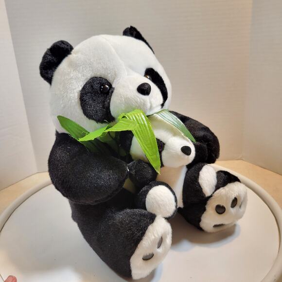 Panda Bear Plush Stuffed Animal 12" Holding Baby with Bamboo Plushy Stuffy - Picture 5 of 16